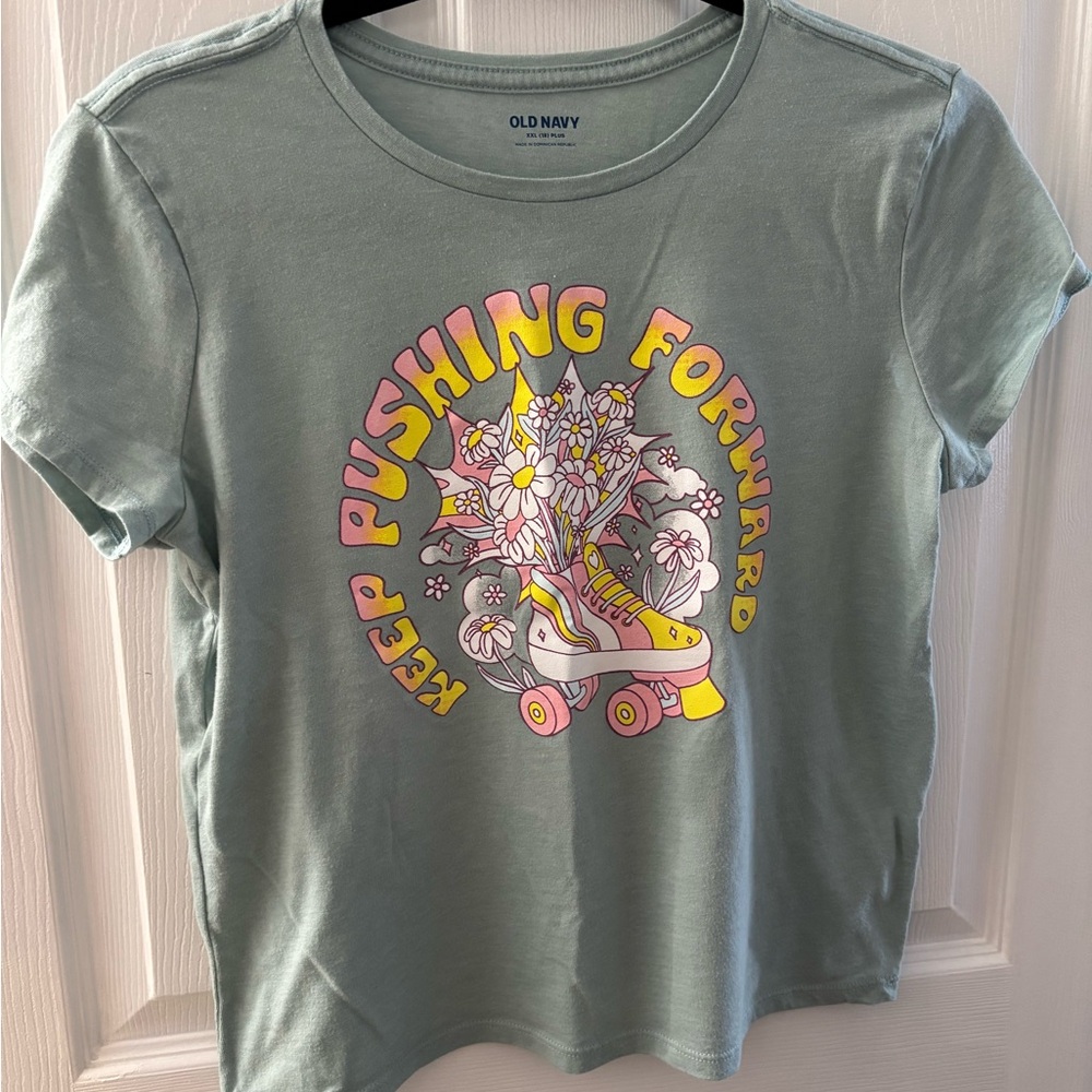 Old Navy Green Kids Plus size Tee with Roller Skate Graphic